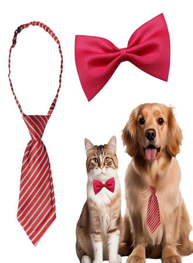 Sage Square Dog Tie & Bow Tie Combo - Stylish Accessories | Adjustable Fit for Comfort | Small to Large Breeds | Elegant & Adorable Design for Special Occasions | Everyday Wear (Random Colour) - Image 1